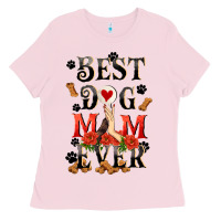 Bubblegum Pink Best dog mom ever Mother's Day Ladies Tee - FaDigitalArtStudio