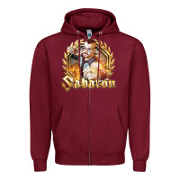 Burgundy sabaton 2 Zipper Hoodie - artisFamous
