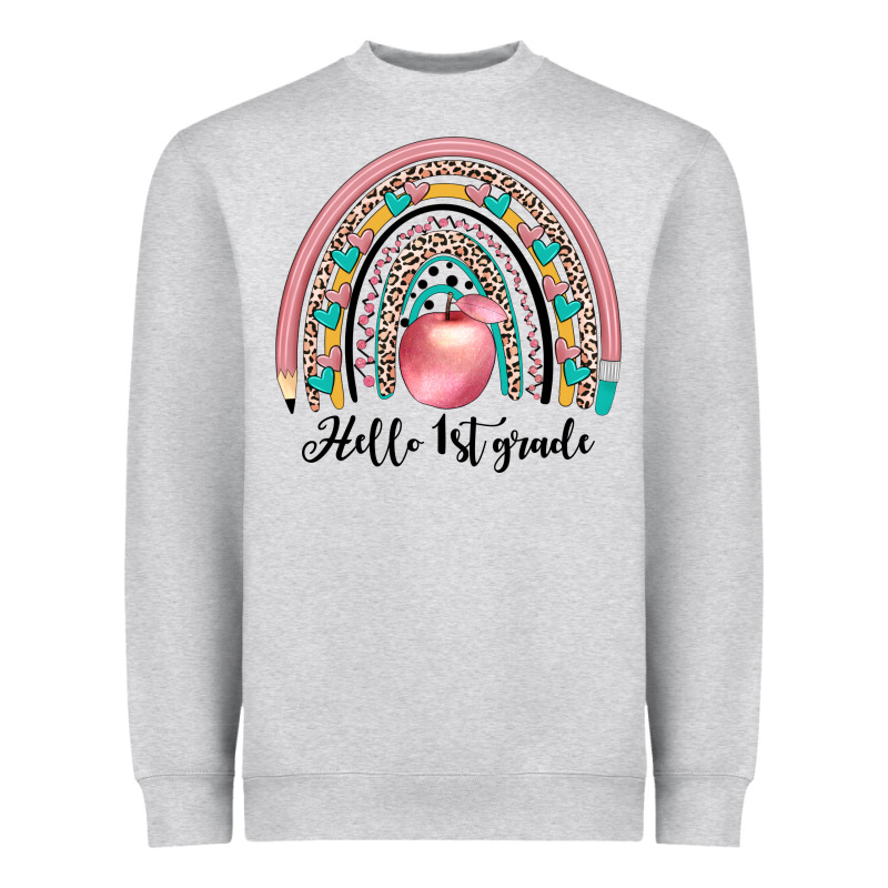 Hello 1 St Grade Heavyweight Sweatshirt by JahusDesignShop | Teevron