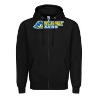 Black delaware fightin' blue hens Zipper Hoodie - artisFamous