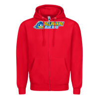Red delaware fightin' blue hens Zipper Hoodie - artisFamous