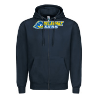 Navy delaware fightin' blue hens Zipper Hoodie - artisFamous