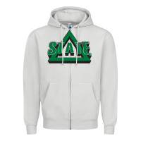 Dove Grey delta state athletics Zipper Hoodie - artisFamous