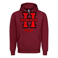 Burgundy howard 1867 university Zipper Hoodie - artisFamous