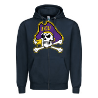Navy east carolina pirates Zipper Hoodie - artisFamous