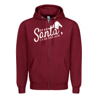 Burgundy Dear Santa I Can Explain Zipper Hoodie - artisFamous