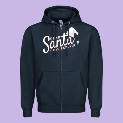 Dear Santa I Can Explain Zipper Hoodie Designed By Artisfamous