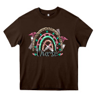 Chocolate Brown nurse rainbow Heavy Core Tee - CowGirlArtShop