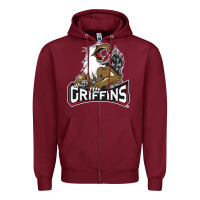 Burgundy griffins Zipper Hoodie - artisFamous