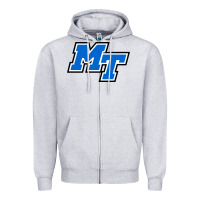 Heather Grey middle tennessee mt logomark Zipper Hoodie - artisFamous