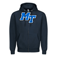 Navy middle tennessee mt logomark Zipper Hoodie - artisFamous