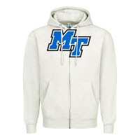 Oatmeal Heather middle tennessee mt logomark Zipper Hoodie - artisFamous