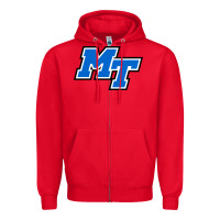 Red middle tennessee mt logomark Zipper Hoodie - artisFamous