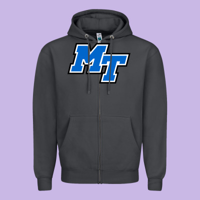 Middle Tennessee Mt Logomark Zipper Hoodie Designed By Artisfamous