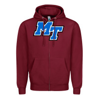 Burgundy middle tennessee mt logomark Zipper Hoodie - artisFamous