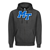 Charcoal Heather middle tennessee mt logomark Zipper Hoodie - artisFamous