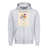 Heather Grey pablo picasso   bouquet of peace Zipper Hoodie - artisFamous