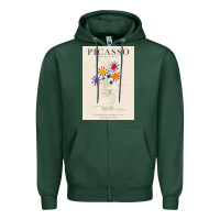 Sports Green pablo picasso   bouquet of peace Zipper Hoodie - artisFamous