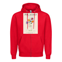 Red pablo picasso   bouquet of peace Zipper Hoodie - artisFamous