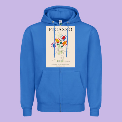 Pablo Picasso   Bouquet Of Peace Zipper Hoodie Designed By Artisfamous
