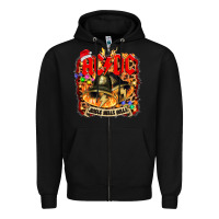 Black acd christmas Zipper Hoodie - artisFamous