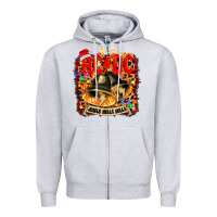 Heather Grey acd christmas Zipper Hoodie - artisFamous