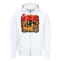 White acd christmas Zipper Hoodie - artisFamous
