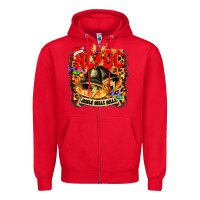 Red acd christmas Zipper Hoodie - artisFamous
