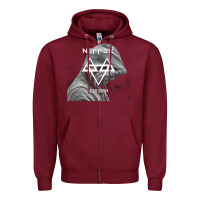 Burgundy head down Zipper Hoodie - artisFamous