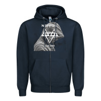 Navy head down Zipper Hoodie - artisFamous
