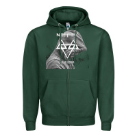 Sports Green head down Zipper Hoodie - artisFamous