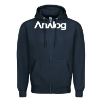 Navy analog Zipper Hoodie - artisFamous