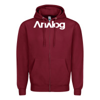 Burgundy analog Zipper Hoodie - artisFamous