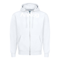 White analog Zipper Hoodie - artisFamous