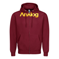 Burgundy analog Zipper Hoodie - artisFamous