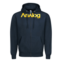 Navy analog Zipper Hoodie - artisFamous