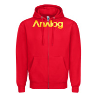 Red analog Zipper Hoodie - artisFamous