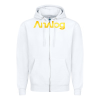 White analog Zipper Hoodie - artisFamous