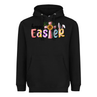 Black Happy Easter With Cross Heavyweight Hoodie - RanaPortraitStore