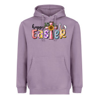 Lavender Happy Easter With Cross Heavyweight Hoodie - RanaPortraitStore