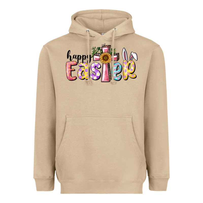 Happy Easter With Cross Heavyweight Hoodie by RanaPortraitStore | Teevron