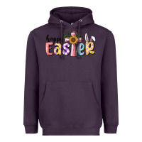 Plum Happy Easter With Cross Heavyweight Hoodie - RanaPortraitStore
