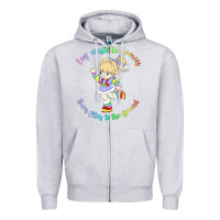 Heather Grey rainbow brite badass   rainbow brite Zipper Hoodie - artisFamous