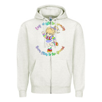 Oatmeal Heather rainbow brite badass   rainbow brite Zipper Hoodie - artisFamous