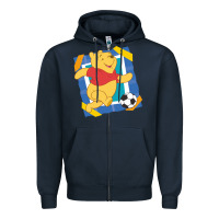 Navy winnie the pooh Zipper Hoodie - artisFamous