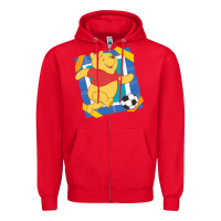 Red winnie the pooh Zipper Hoodie - artisFamous