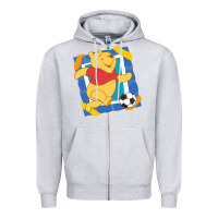 Heather Grey winnie the pooh Zipper Hoodie - artisFamous