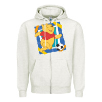 Oatmeal Heather winnie the pooh Zipper Hoodie - artisFamous
