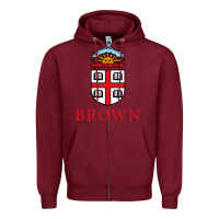 Burgundy brown university Zipper Hoodie - artisFamous