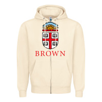 Sandshell brown university Zipper Hoodie - artisFamous